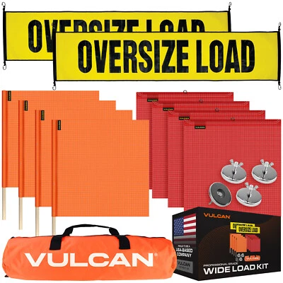 VULCAN Large Oversize Load Flags, Oversize Load Banners, & Magnets Kit - Image 1 of 4