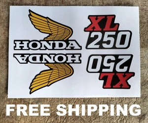 HONDA XL250 250 STICKER DECAL SET PETROL GAS FUEL TANK SIDE FRAME COVER FREE SH. - Picture 1 of 2