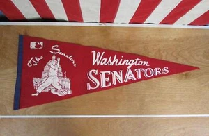 Vintage 1969 Washington Senators Baseball Red Wool Felt Pennant Souvenir MLB 29" - Picture 1 of 9