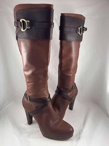 Cole Haan Damen N_ke Air Stiefel Kniehoch mit Reißverschluss 2-farbig Braun Leder High Heel - Bild 1 von 8
