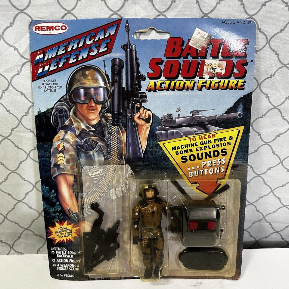 Figura de acción REMCO American Defense Battle Sounds de colección 1991 NOS GI Joe Knockoff Foto 1 de 4