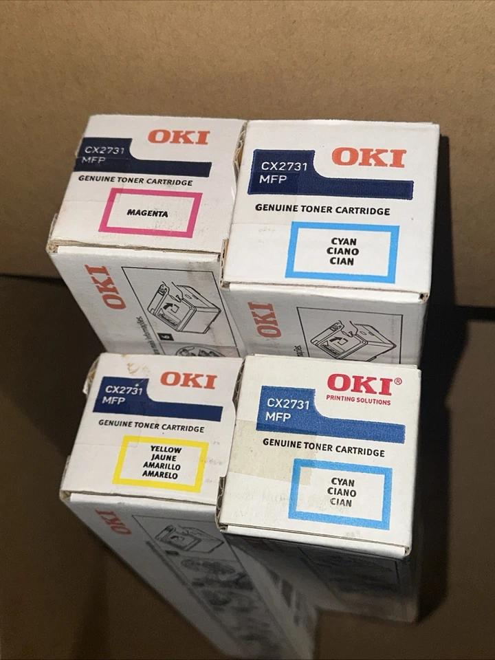 Tóner genuino OKI CX2731 - 44469737 amarillo, 44469738 magenta, 44469739 cian Foto 1 de 4