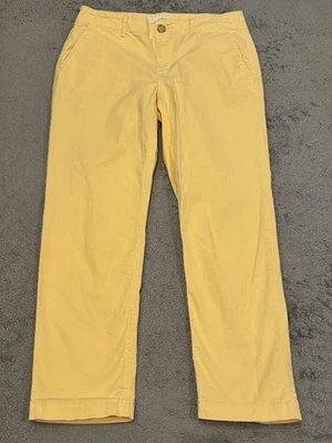 Ann Taylor Loft The Slim Pants Womens 4 Yellow Flat Front Casual Bright Summer - Image 1 of 4