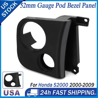 52mm Gauge Pod Bezel Audio Blanking Panel For Honda S2000 2000-2009 LH w/ Button - Image 1 of 4