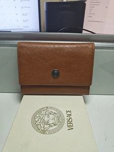 Large Versace Wallet Biscotto/Nichel Made In Italy - Picture 1 of 10
