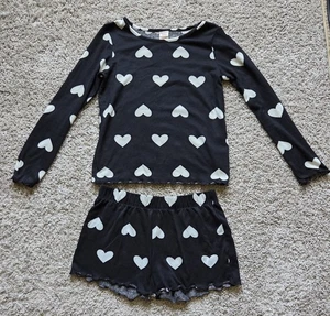 Cat & Jack - Black with White Hearts Sleepwear - Size 14 - Picture 1 of 2