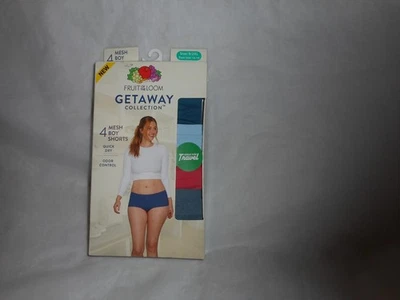 Fruit Of The Loom Women's 4 Multicolor Mesh Boys Shorts Size 9/2xl - Image 1 of 4