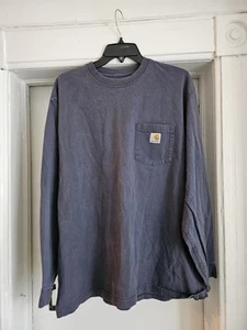 Carhartt Shirt Mens Large Gray Long Sleeve Front Pocket Original Fit - Picture 1 of 3
