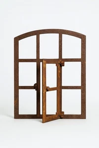 Stallfenster, Fenster, Eisenfenster, Gussfenster mit Tür, Gartenmauer, Scheune - Bild 1 von 6