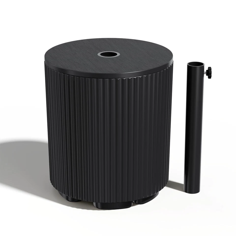 Mesa auxiliar de patio con orificio para sombrilla, soporte para para sombrilla rellenable de 11,5 galones, sui... Foto 1 de 4