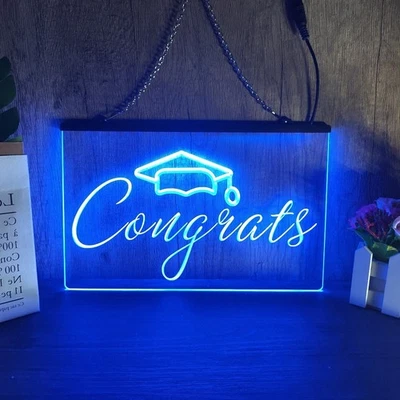 Congrats Graduation Congratulation LED Neon Light Sign Graduate Wall Art Décor - image 1 of 4
