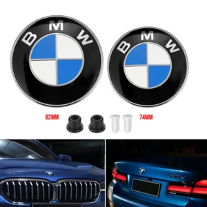 Abzeichen +Tüllen Motorhaube Heckklappe Ø 82mm +74mm für BMW Emblem Blau Logo - Bild 1 von 6