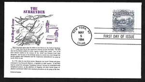 #2590 $1 Burgoyne Surrender at Saratoga - Aristocrat FDC - Picture 1 of 2
