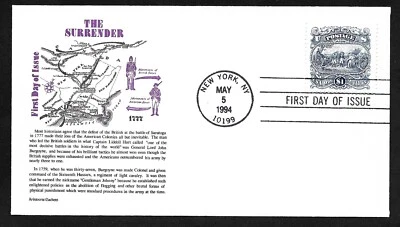 #2590 $1 Burgoyne Surrender at Saratoga - Aristocrat FDC - Image 1 of 2