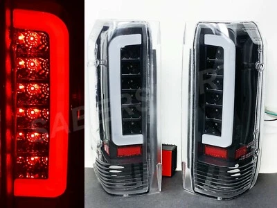 Set of Black C-Bar LED Taillights for 1989-1996 Ford F-150 F-250 F-350 Bronco - Image 1 of 4
