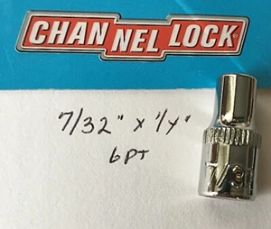 CHANNELLOCK  7/32" x 1/4" DR  STANDARD  SOCKET  6 Point Free USA Shipping - Picture 1 of 4
