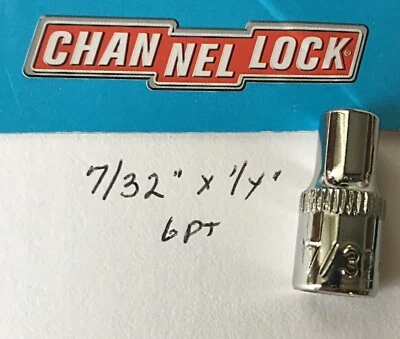 CHANNELLOCK  7/32" x 1/4" DR  STANDARD  SOCKET  6 Point Free USA Shipping - Image 1 of 4