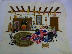 Finished Crewel Embroidery Dimensions 1189 Charles Wysocki Vintage 1981 Sewing B - Picture 1 of 6