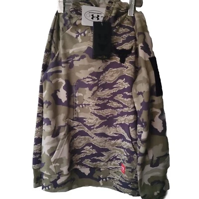 Under Armour Hoodie Boy M Green Camo Project Rock Veterans Day Pullover  - Image 1 of 4