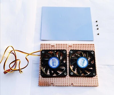 3,5 Zoll Reinkupfer HDD Festplattenkühler Kühlkörper mit Dual Lüfter - Bild 1 von 4