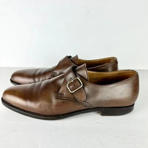 Peal & Co Brooks Brothers Monk Strap Dress Shoe Size 11.5 B Brown Plain Toe - Picture 1 of 9