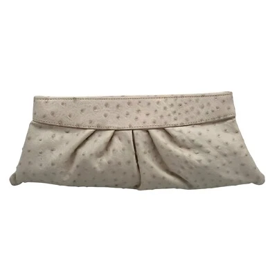 Clutch Lauren Merkin couro avestruz off white - Imagem 1 de 4