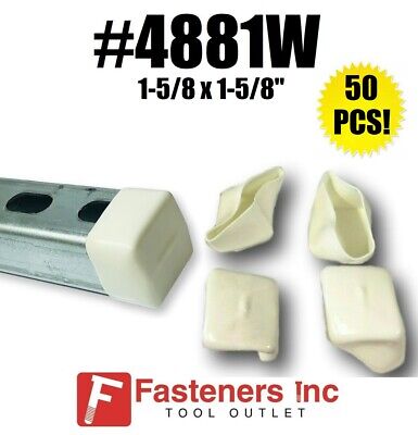 (QTY 50) Plastic Safety White End Caps Unistrut Channel Strut 1-5/8'' #4881W  • 59.99$