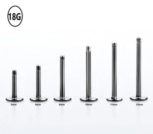 1 Stk. 18G 316L Chirurgenstahl Gewinde Labret Pfosten 5mm bis 12mm - Bild 1 von 2