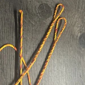 Custom built flemish twist bow string 16 strand bcy spectra Yellow Red Orange - Picture 1 of 5