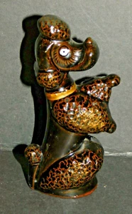 KITSCH BROWN CERAMIC POODLE DOG THERMOMETER - Picture 1 of 5