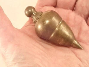 Vtg. 'Stubby Carrot' Brass Plumb Bob w/ Decorative Center Bead, 7.5 oz. - Picture 1 of 6