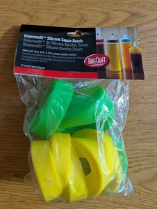 Tablecraft SB63YLG Silicone SAUCE BANDS 63mm 16,24,36oz 12pk - Picture 1 of 2
