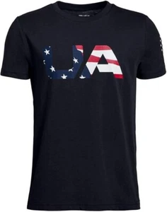 Under Armour Boys' Freedom Big Flag Logo T-Shirt, Black Size Medium - Picture 1 of 1