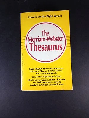 The Merriam-Webster Thesaurus Paperback Printed 1989 - Image 1 of 4