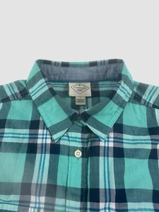 St John’s Bay Women’s Green Plaid Summer Shirt Short Sleeve Button Down - Imagen 1 de 12