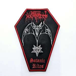 PARCHE BORDADO ATAÚD HELLHAMMER SATANIC RITES - Imagen 1 de 1