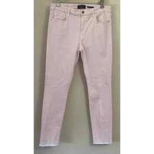 Jen 7 Seven For All Mankind Soft Pink Jeans Raw Hem Modal Stretch Size 8