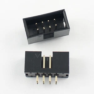 20Pcs 2.54mm Pitch 2x4 Pin 8 Pin Straight Male Shrouded Box Header IDC Connector - Picture 1 of 6