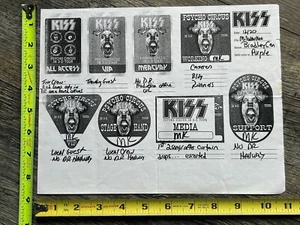 KISS Concert Backstage Sign Pass Guide Psycho Circus Tour Milwaukee Vintage Kiss - Picture 1 of 2