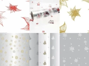 Christmas  Cellophane Festive Film Roll Wrap Flower And Hamper Wrapping - Picture 1 of 23