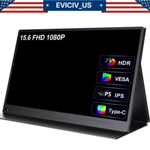 EVICIV Portable Monitor 15.6" IPS HDR 1920*1080 FHD Eye Care Screen USB C 1200:1 - Picture 1 of 8