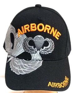 NUEVO SOMBRERO AEROTRANSPORTADO COLOR NEGRO GORRA ALAS DE PARACAIDISTA - Imagen 1 de 4