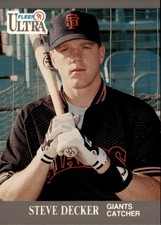 1991 Ultra San Francisco Giants Baseball Card #319 Steve Decker Rookie