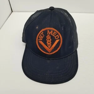 Vintage Vet Med Large Patch Veterinary Trucker Mesh Snapback Adjustable Hat - Picture 1 of 7