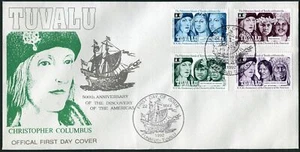 Tuvalu 594-597 FDC.Michel 615-618. Discovery of America-500,1992.Columbus. - Picture 1 of 1