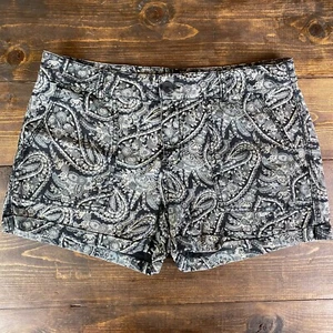 Lucky Brand Women Size 6 Blue Paisley Lyocell Shorts - Picture 1 of 6