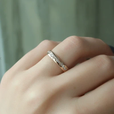 950 Platinum Engagement Band 4.0 MM Round Cut Lab Created Diamond 0.60 Ct E F VS - Image 1 of 4