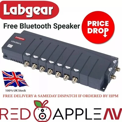 Amplificador de distribución completo Labgear 'RED' LDA2061LR 6 salidas + DAB/UHF/VHF Freeview