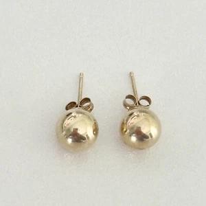 Ohrstecker 14 Karat Gelbgold 7 mm glänzend schlicht Perlen Kugel Kugel - Bild 1 von 8