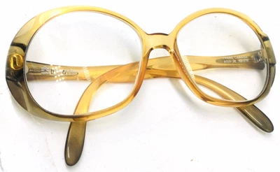 Terri Brogan Eyeglasses Frames Only Oversized Yellow Made In Canada 8703 Vintage - Image 1 of 4